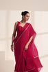 Wine Crush Saree with Shimmer Border