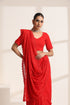 Red Georgette Saree with Embroidery Work