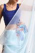 Sky Blue Silk Organza Saree with Peacock Print