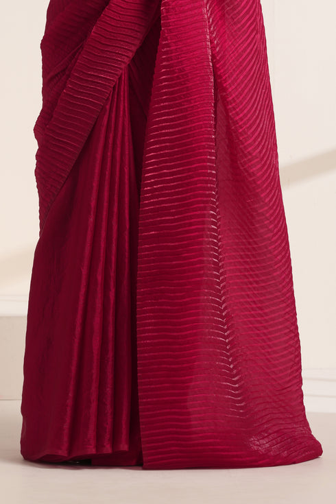 Rani Pink Crush Saree in Silk Organza