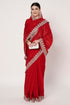 Red Georgette Saree with Heavy Embroidered Border