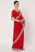 Red Georgette Saree with Heavy Embroidered Border
