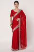 Red Georgette Saree with Heavy Embroidered Border