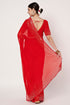 Designer Red Georgotte Saree With Siroski Border