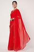 Designer Red Georgotte Saree With Siroski Border