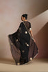 Klishaa Black Designer Chiffon Saree with Floral Embellished Motifs