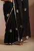 Klishaa Black Designer Chiffon Saree with Floral Embellished Motifs