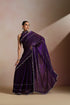Klishaa Women Purple Party Wear Shimmer Saree with Stone Border