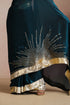 Teal Blue Organza Saree with Gold Lampi Work