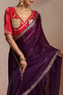Purple Ombre Shimmer Saree with Gold Border (Saree Only)