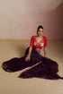 Purple Ombre Shimmer Saree with Gold Border (Saree Only)