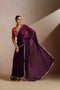 Purple Ombre Shimmer Saree with Gold Border (Saree Only)