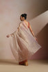 Beige Coral Ombre Organza Saree with Sleeveless Blouse
