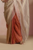 Beige Coral Ombre Organza Saree with Sleeveless Blouse