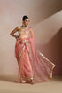 Pink Glass Tissue Organza Gotta Patti Saree