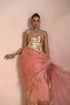 Pink Glass Tissue Organza Gotta Patti Saree