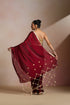 Maroon Silk Saree with Gold Net Trail Pallu (Saree Only)
