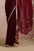 Maroon Silk Saree with Gold Net Trail Pallu (Saree Only)