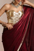 Maroon Silk Saree with Gold Net Trail Pallu (Saree Only)