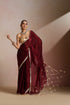 Maroon Silk Saree with Gold Net Trail Pallu (Saree Only)