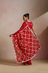 Red Silk Saree with Gold Lampi Lattice Pallu