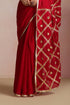Red Silk Saree with Gold Lampi Lattice Pallu