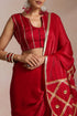Red Silk Saree with Gold Lampi Lattice Pallu