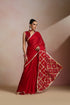 Red Silk Saree with Gold Lampi Lattice Pallu