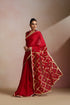 Red Silk Saree with Gold Lampi Lattice Pallu
