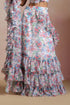 Floral Chiffon Ruffle Saree Gown with Frill Layers