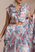 Floral Chiffon Ruffle Saree Gown with Frill Layers