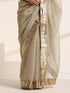 Ivory Saree With Golden lace And Crush Fabric
