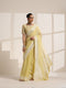 Light Yellow Chiffon Saree with Silver Embroidery Work