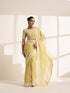 Light Yellow Chiffon Saree with Silver Embroidery Work