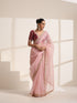Baby Pink Crush Silk Saree with Golden Lace