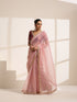 Baby Pink Crush Silk Saree with Golden Lace