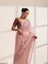 Baby Pink Crush Silk Saree with Golden Lace