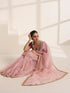 Baby Pink Crush Silk Saree with Golden Lace