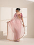 Baby Pink Crush Silk Saree with Golden Lace