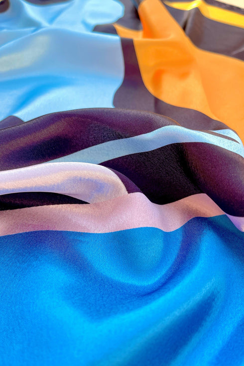 Klishaaart Made silk multi colour digital scarf