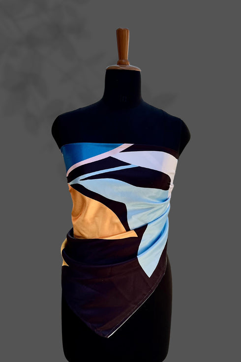 Klishaaart Made silk multi colour digital scarf