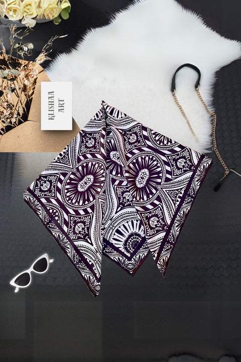 Women's Stylish Square Silk Digital Printed Fashion Head Neck Scarf Stole Green/Yellow