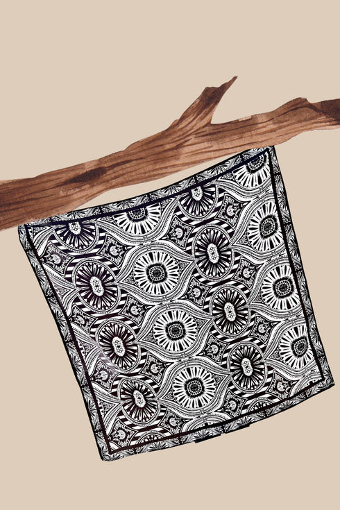 Women's Stylish Square Silk Digital Printed Fashion Head Neck Scarf Stole Green/Yellow