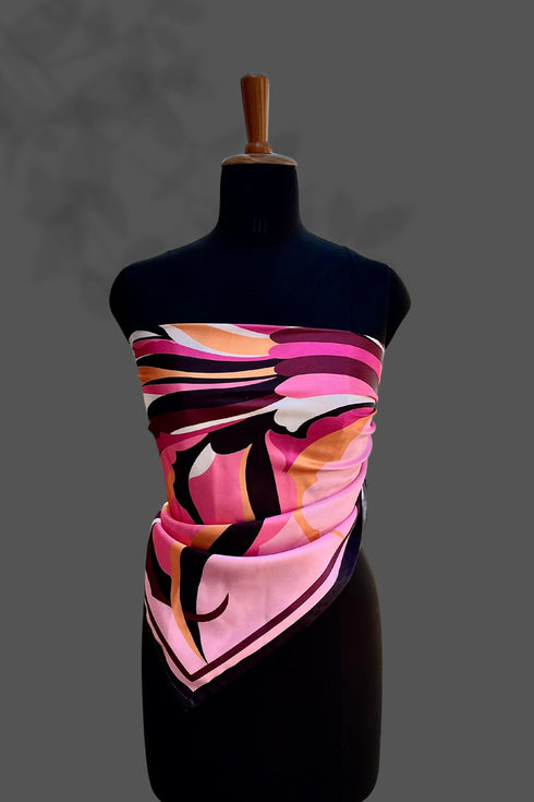 Klishaaart Made silk multi colour digital scarf