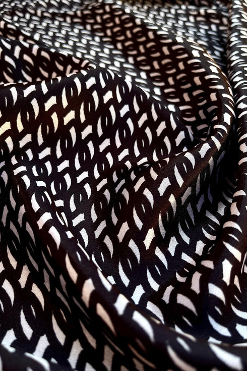 Klishaaart Black Printed Silk Women Fancy Scarf