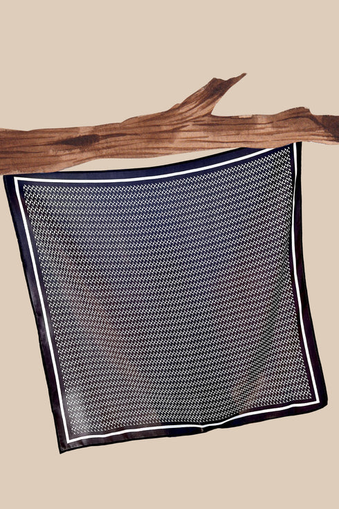 Klishaaart Black Printed Silk Women Fancy Scarf