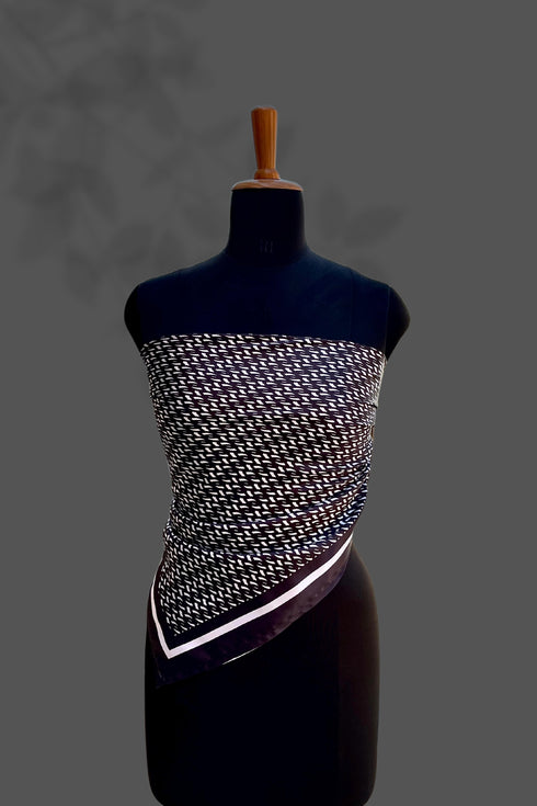 Klishaaart Black Printed Silk Women Fancy Scarf