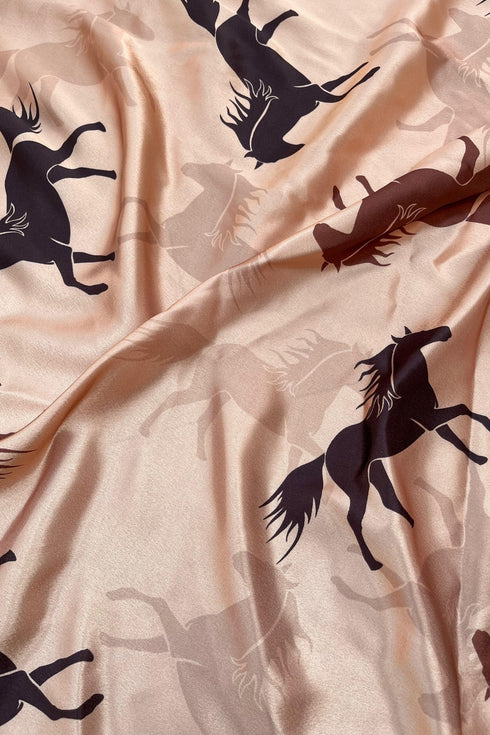 Rosy Golden Hourse printed scarf