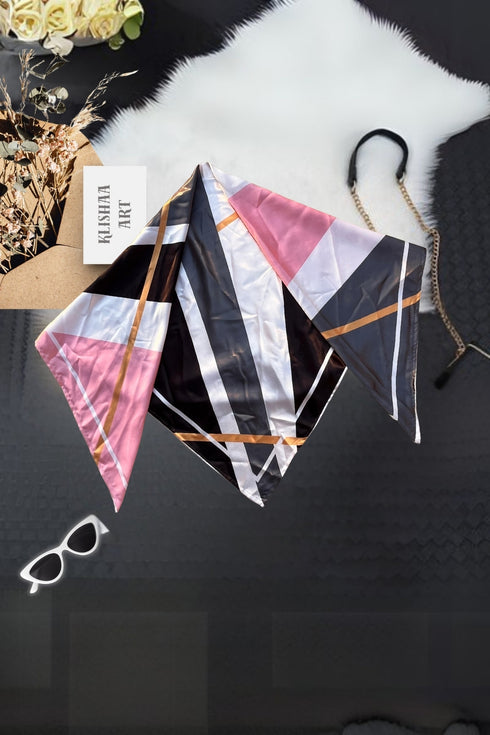 Women's Stylish Square Silk Digital Printed Fashion Head Neck Scarf Stole Green/Yellow