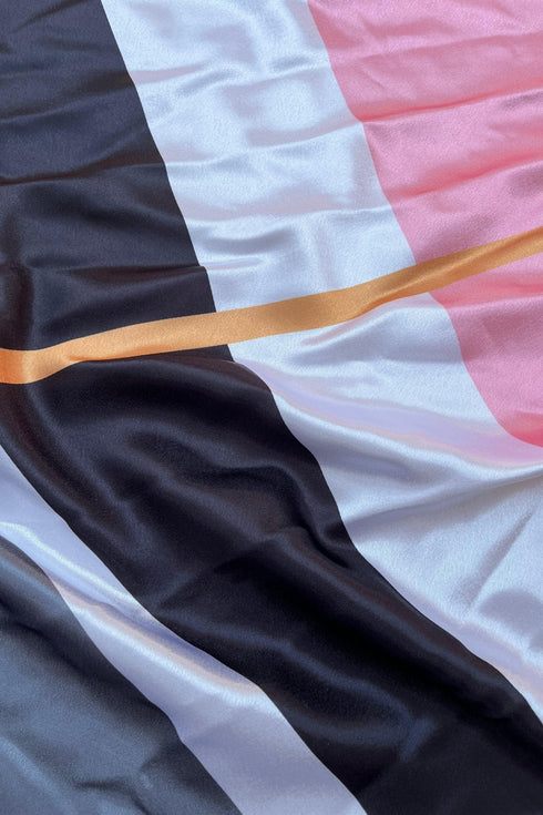 Women's Stylish Square Silk Digital Printed Fashion Head Neck Scarf Stole Green/Yellow